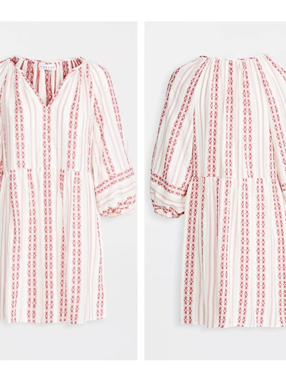 VELVET BY GRAHAM & SPENCER Nona Cotton Printed Peasant Dress